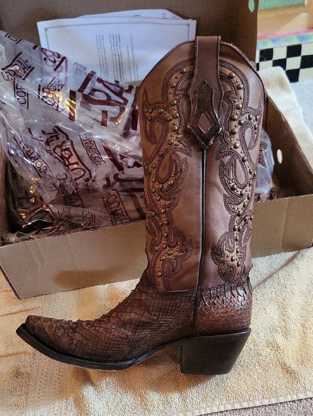 Corral Python Skin Boots 8